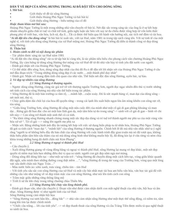 Phân tích sông hương ở giữa lòng thành phố huế