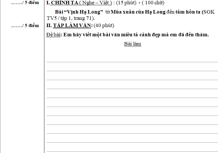 Tập làm văn học kì 1 lớp 5: hướng dẫn chi tiết và bài mẫu